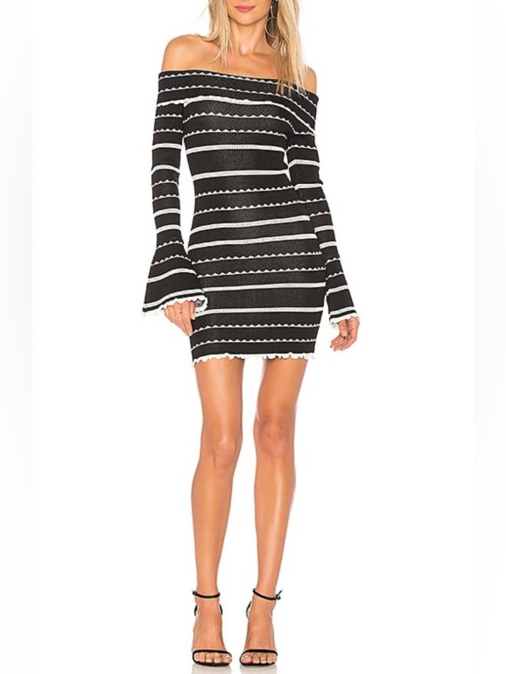 Ale by Alessandra x REVOLVE Emanuela Dress Black White Mini Dress Size Medium